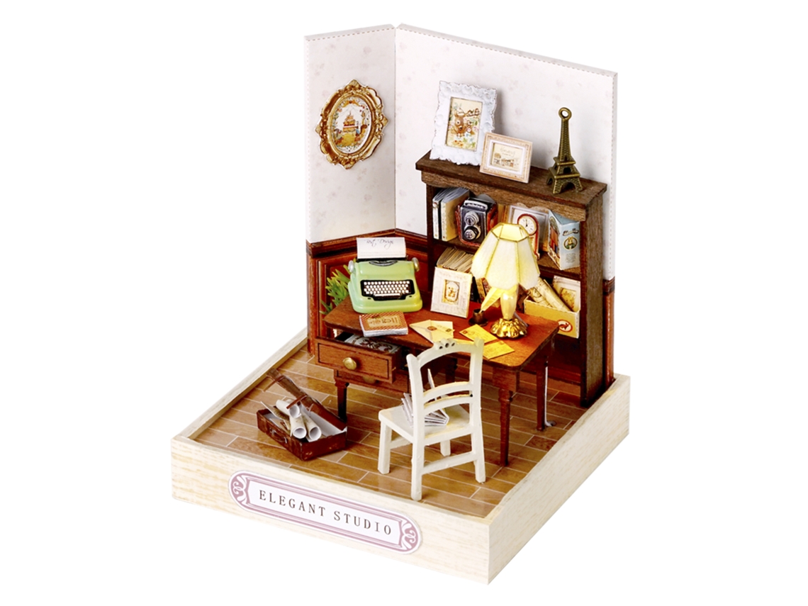 Série Happy Corner, Modelo 3d Elegante Para Estúdio, Com Luzes Led, Dimensões: 9x9x12 Cm