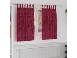 Vidaxl Cortinas De Veludo 2 Unid. Vinho Vermelho 140 X 140 Cm Veludo
