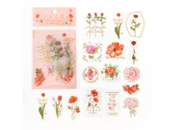 30 Adesivos de Flores Exclusivos Estéticos Tendência para Diário Decorativo Scrapbooking | S/MARCA