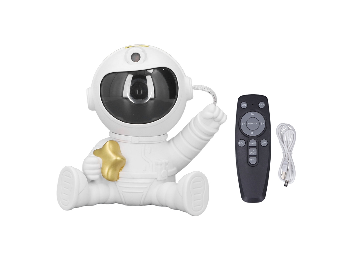 Projetor de estrelas Spaceman com 8 efeitos, rotação de 360°, luz noturna, controle remoto, 5W, branco | S/MARCA