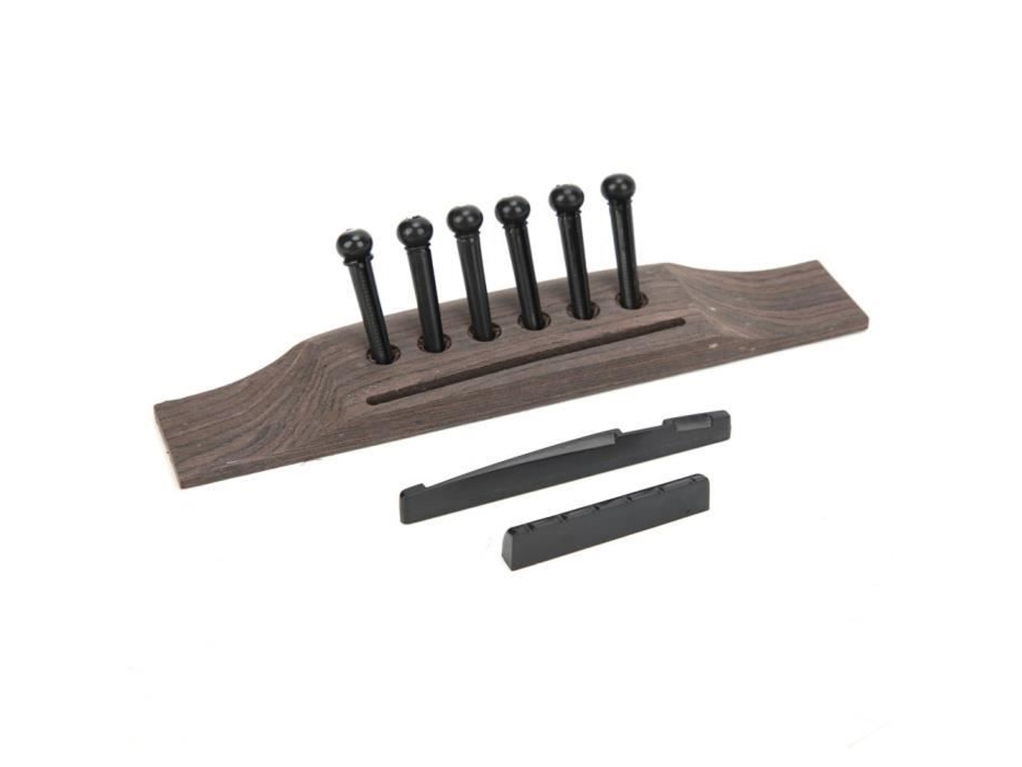 Porca de Guitarra Conjunto de Ponte de Guitarra Porca Sela Pinos de Corda Madeira Maciça Acessórios de Reposição de Plástico