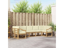 Vidaxl Conjunto De Sofás Para Exterior 7 Unid. Branco E Creme
