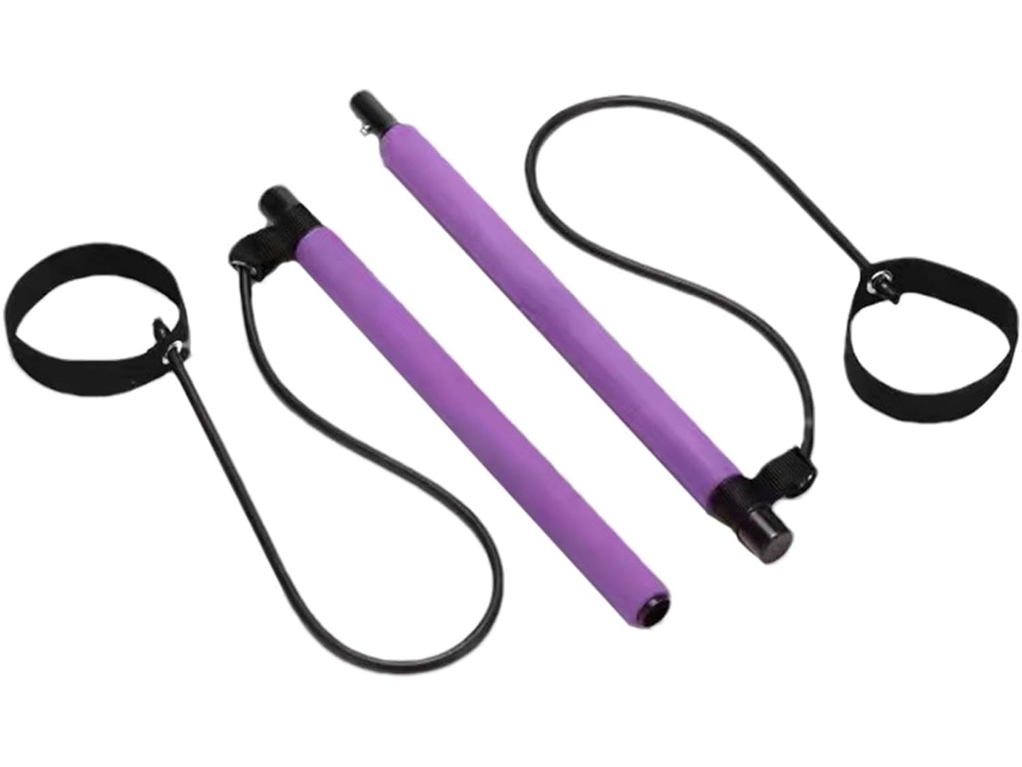 Kit de Barra de Pilates com Elástica de Alongamento, Acessórios de Fitness Portáteis