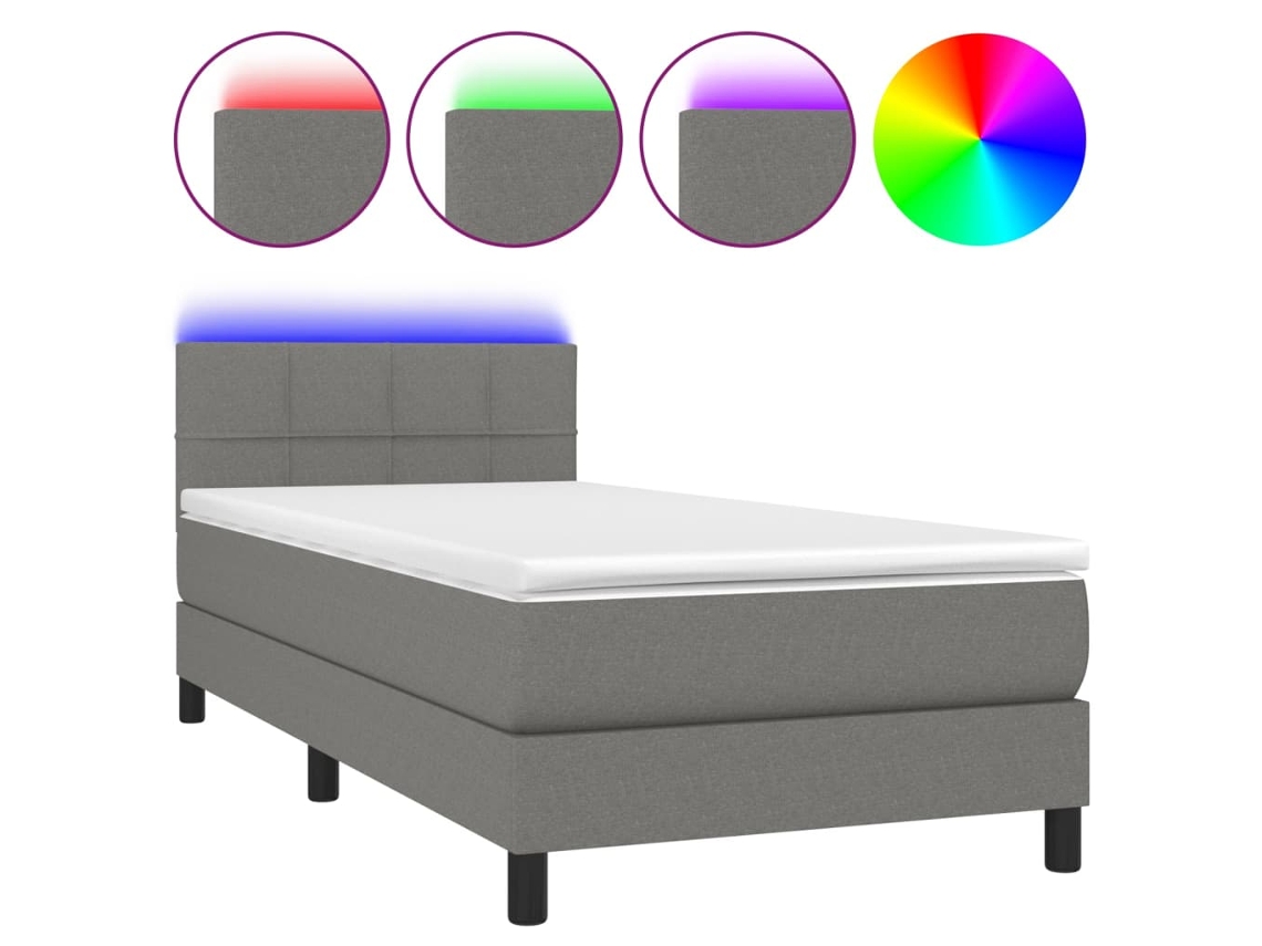 Box Spring Bed, Box Spring Beds Vidaxl Cinzeto Tecido (80 X 200 Cm)