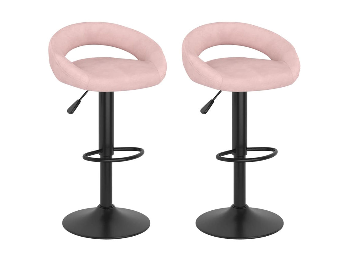 Vidaxl Bancos De Bar 2 Pcs Veludo Rosa