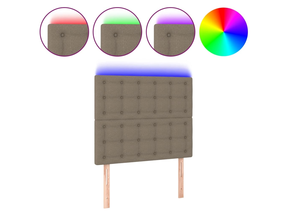 Cabeceira de Cama com Led Tecido Cinza acastanhado MAISON EXCLUSIVE (100x5x118 cm)