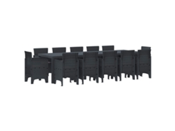 Vidaxl Conjunto De Jantar Para Jardim 13 Unid. Antracite Plástico