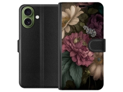 Capa Carteira Compatível Com Apple Iphone 17 Com Estampa Floral.