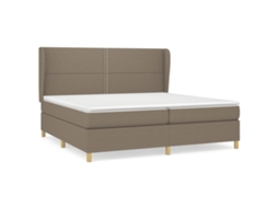 Conjunto 1 Cama Box Spring Vidaxl Marrom-acinzentado Tecido (203 X 203 X 128 Cm)