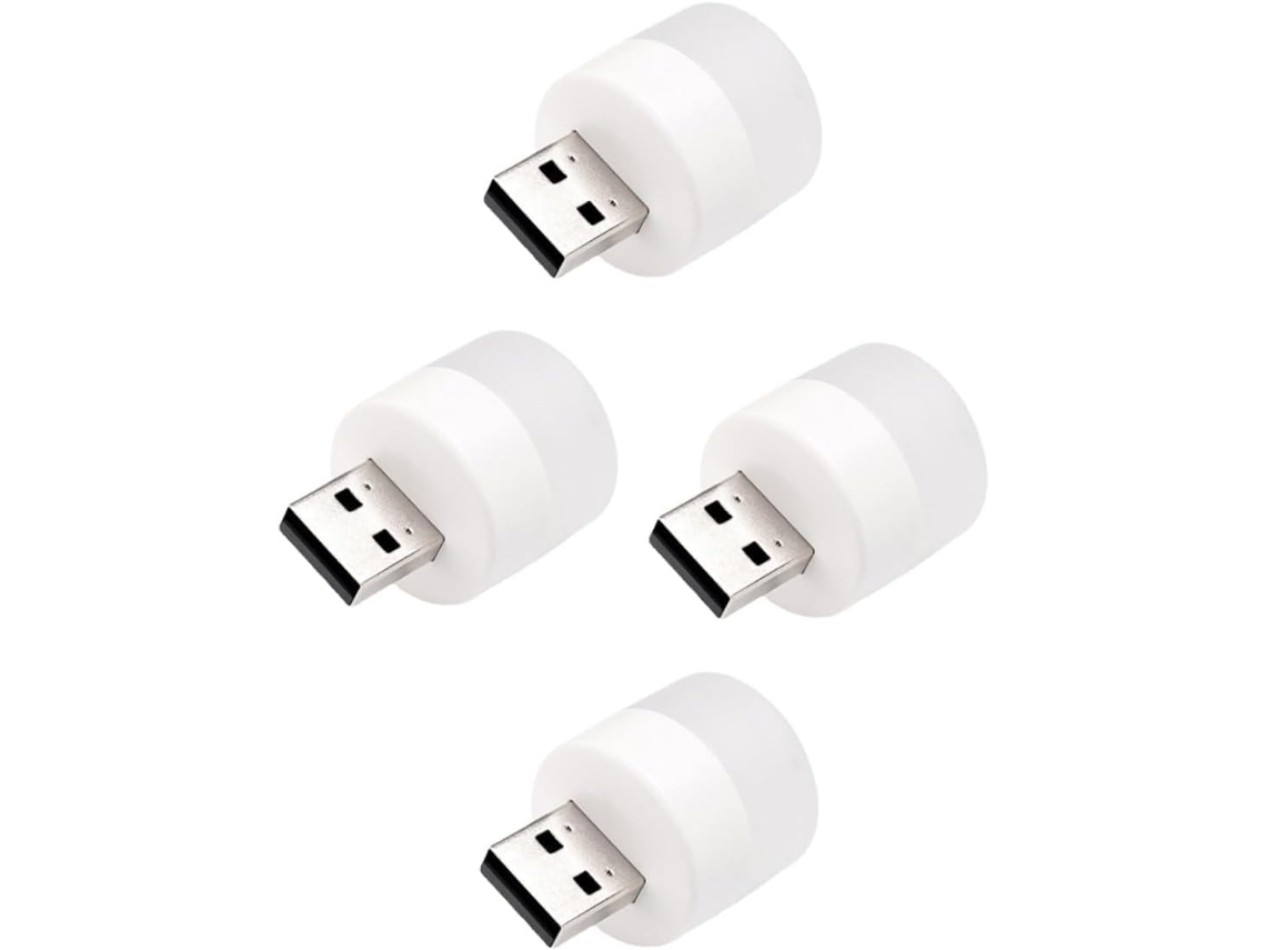 Luminária Noturna Led De Tomada, 1w, 3000k, Pvc, Mini Lâmpada Usb