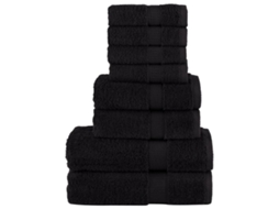 Towel Set, Towel Sets Vidaxl Preto Algodão (n/a)