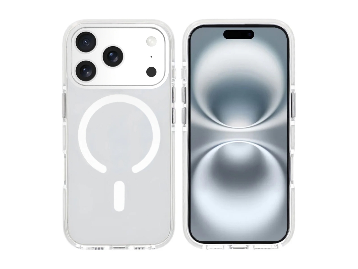 Capa Magnética Para Celular Com Dupla Proteção Para Iphone 17 Pro Max - Branca