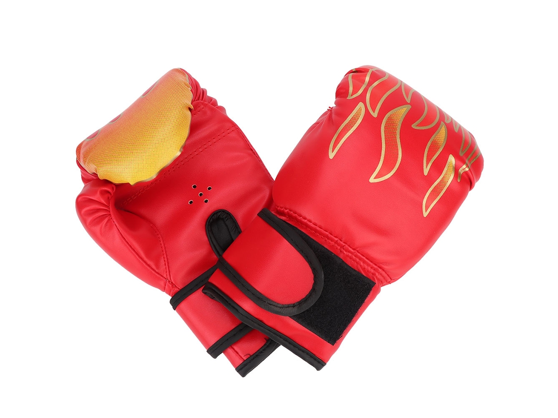 Business luvas de Boxe para Crianças Flame Pattern Design Pu 3 Cores para Treinamento Karate Muay Thai Sanda