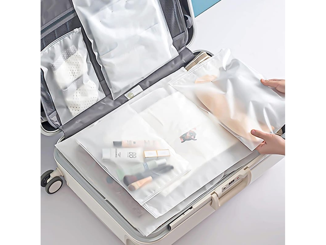 20pcs Sacos De Armazenamento Viagem Reutilizáveis Saciamento Espaço Plástico Zip Lock Roupa Açoado Impermeável Multifuncional