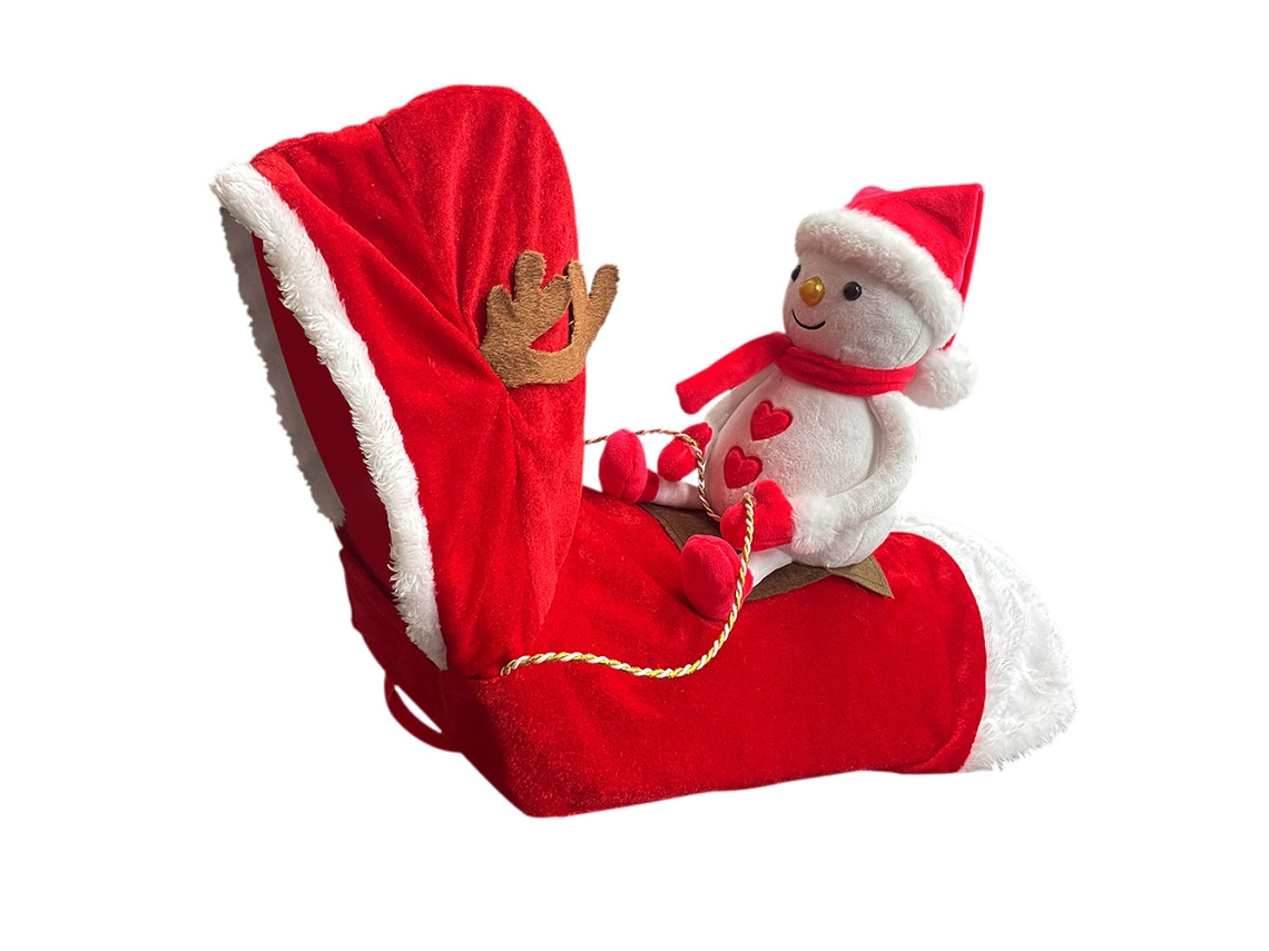 Roupa de Natal para Cachorro Estilo Boneco de Neve Xl Busto Ajustável 64-80Cm AURUM