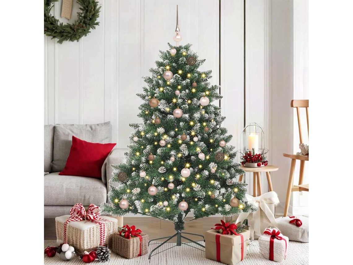 Vidaxl Árvore De Natal Artificial Verde 150 Cm Pvc, Plástico E Aço