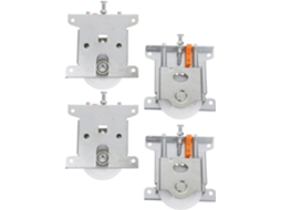 Conjunto De 4 Rodízios Metálicos Para Portas De Armário Deslizantes, Com Capacidade De