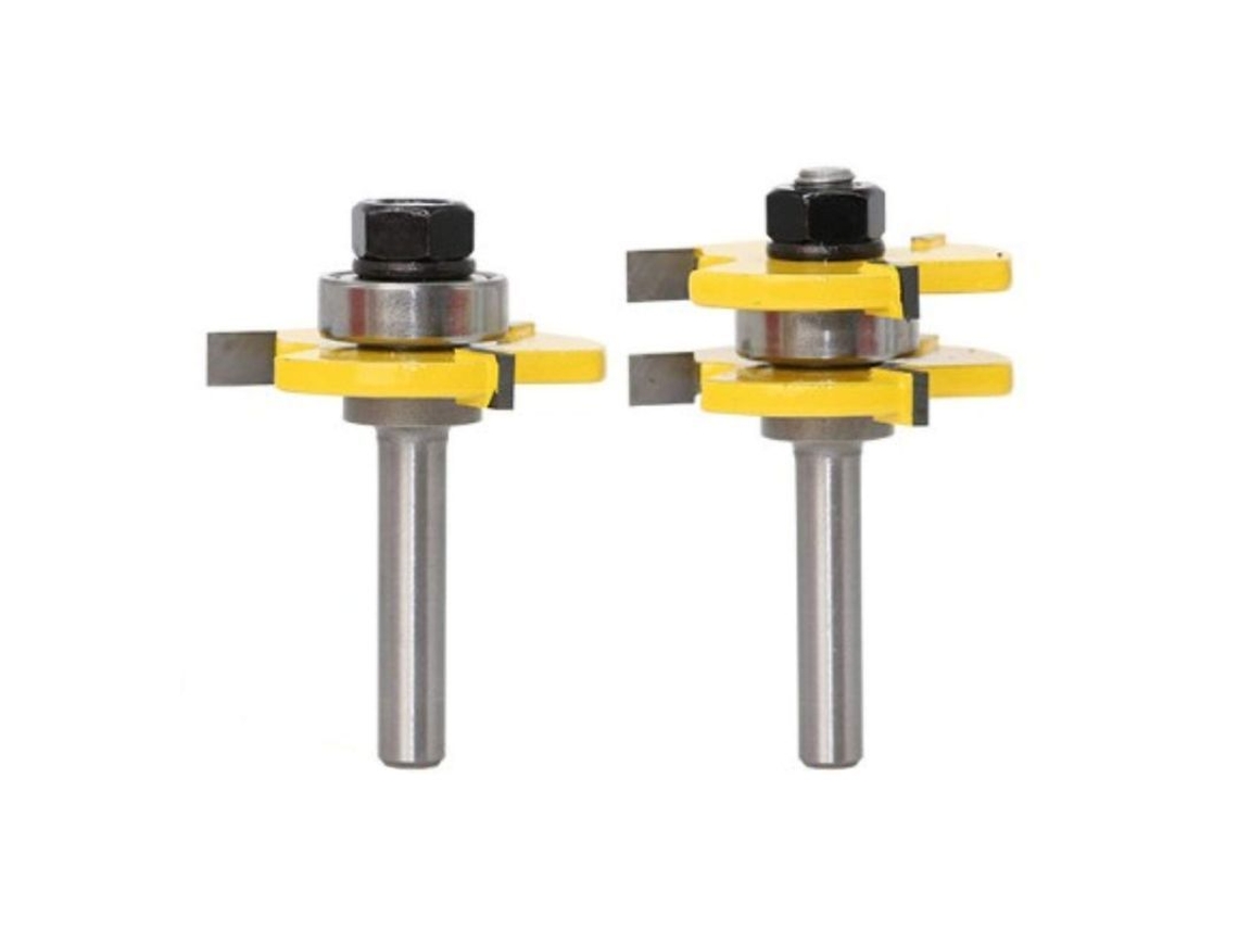 Conjunto de Fresa de Ranura e Língua 3 Lamas 8mm para Marcenaria