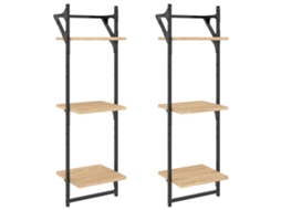 Conjunto de Estantes com Barras 2 Pcs 30x25x100 cm Carvalho Sonoma MAISON EXCLUSIVE
