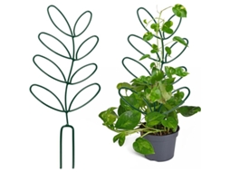 Kit 2 Suportes AQUAFORGE pequenos para plantas em vasos, mini suportes de metal em formato de folha, 32 cm (12,5 polegadas)