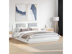 Estrutura De Cama Com Cabeceira E Luzes Led 180x200 Cm Branco