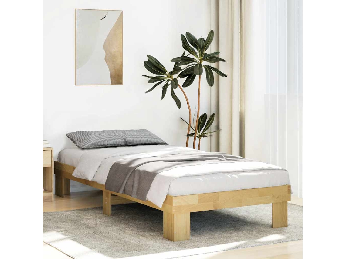 Estrutura de cama sem colchão 90x200 cm Carvalho de madeira