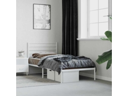Vidaxl Estrutura De Cama Sem Colchão Com Cabeceira 75x190 Cm Branco