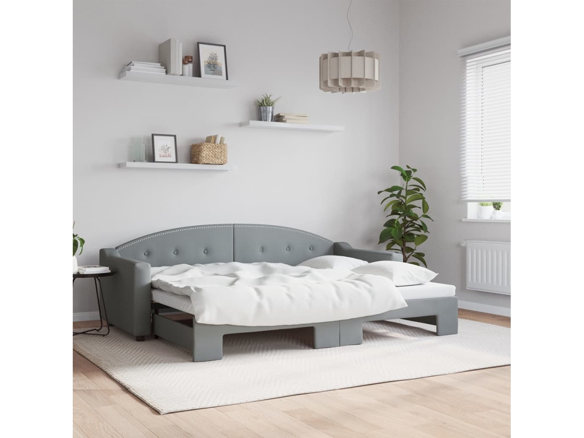 Vidaxl Sofá-cama Com Gavetão 80x200 Cm Tecido Cinzento-claro