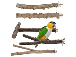 Conjunto De 5 Poleiros De Madeira Natural Para Pássaros, Acessórios Para Pássaros, Periquitos, Brinquedos Para Pássaros, Estrutura De Escalada