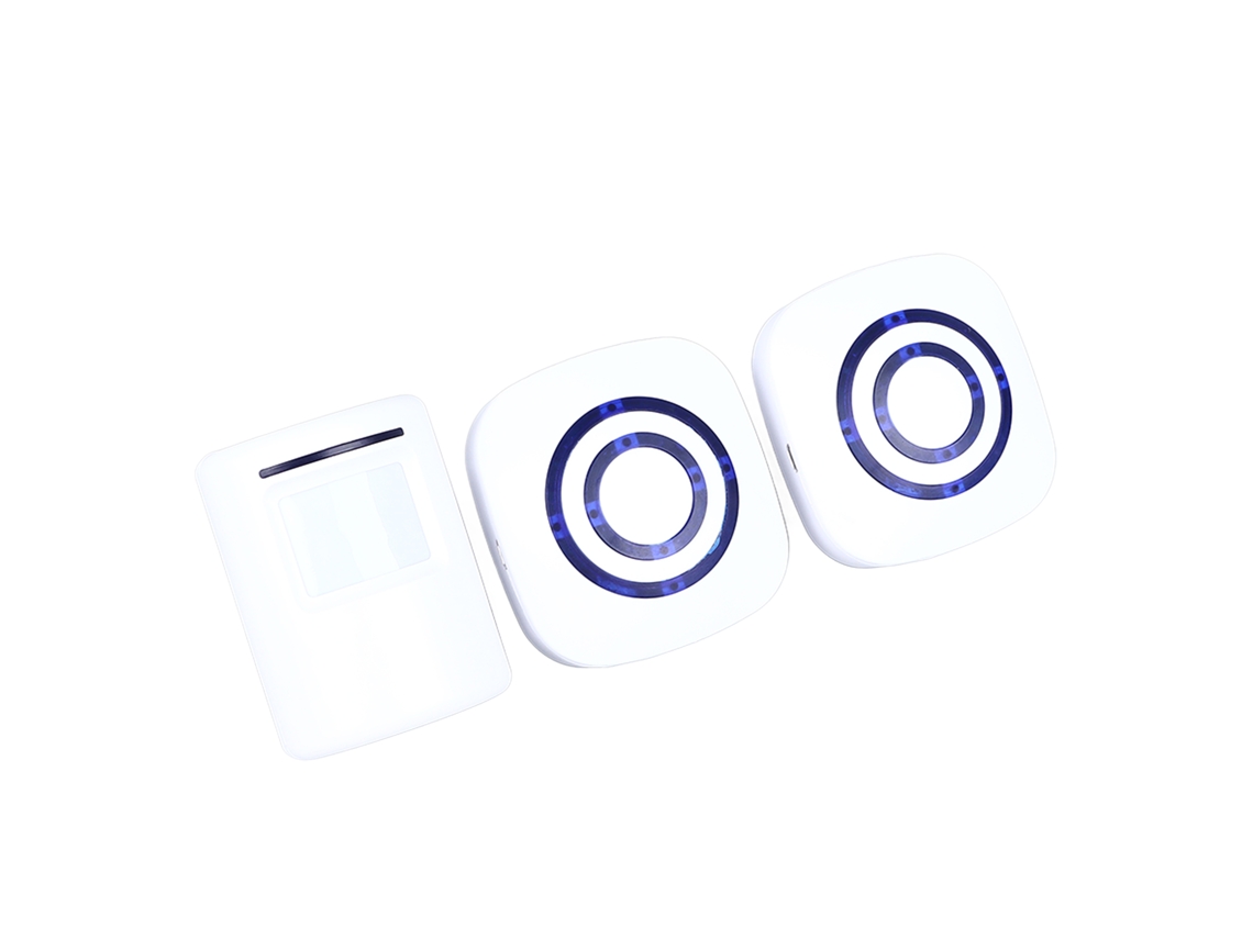 Timbre De Porta Sem Fio Com Sensor Infravermelho E 2 Receptores Sensível Para Entrada De Loja Alarme Boas-vindas
