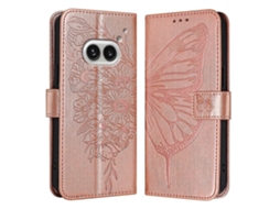 Capa De Celular Em Couro Com Borboleta Em Relevo Para Nothing Phone 2a