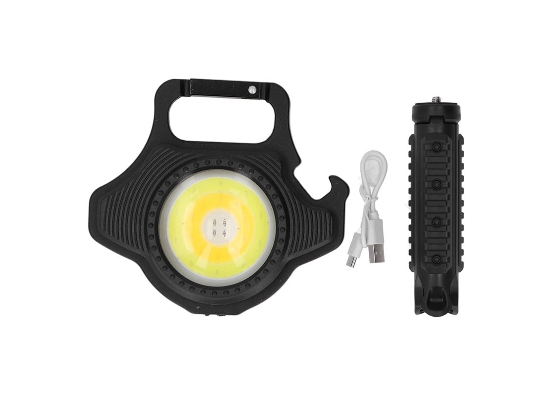 Rebe-lanterna Cob Pequeña 500lm Recargable Portátil Mini Com Suporte Plegável Para Pesca, Caminhada E Camping