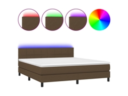 Cama box spring VIDAXL Marrom Tecido (160x200 cm)