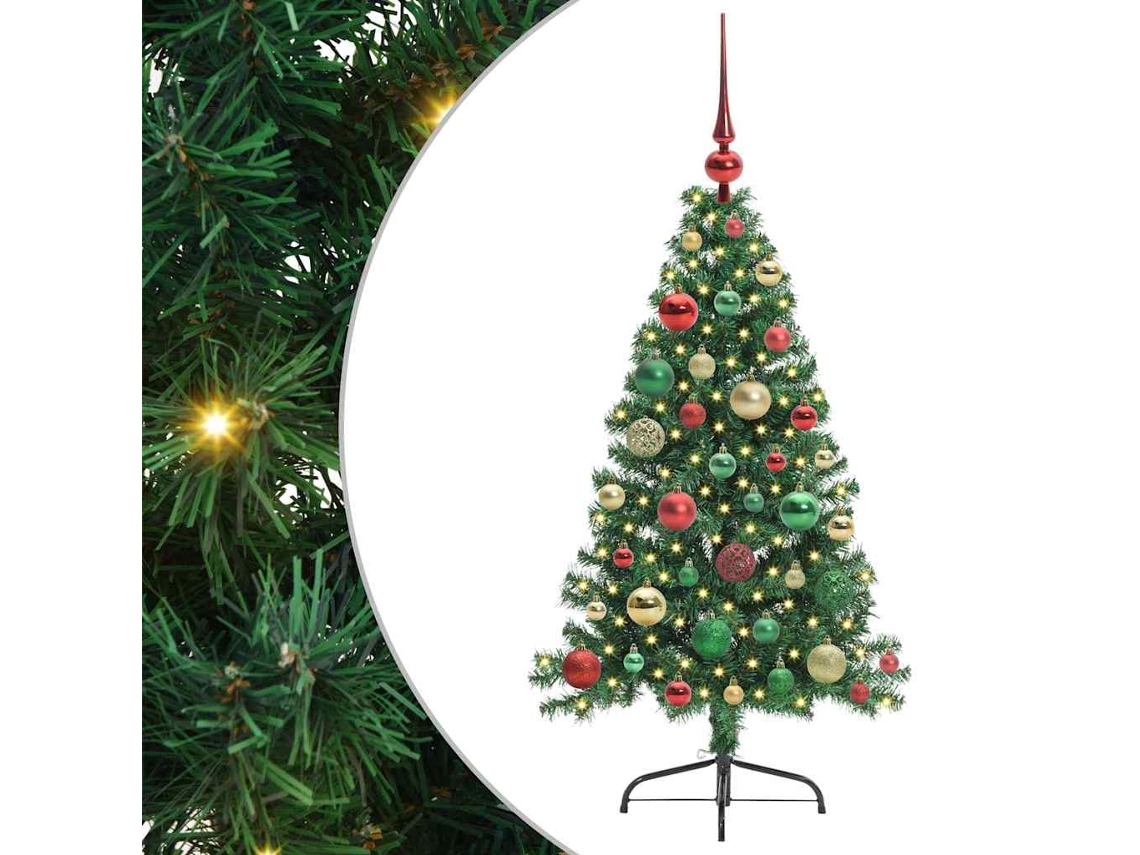 Conjunto 1 Decoração De Árvore De Natal Vidaxl Verde Pvc (120 Cm)