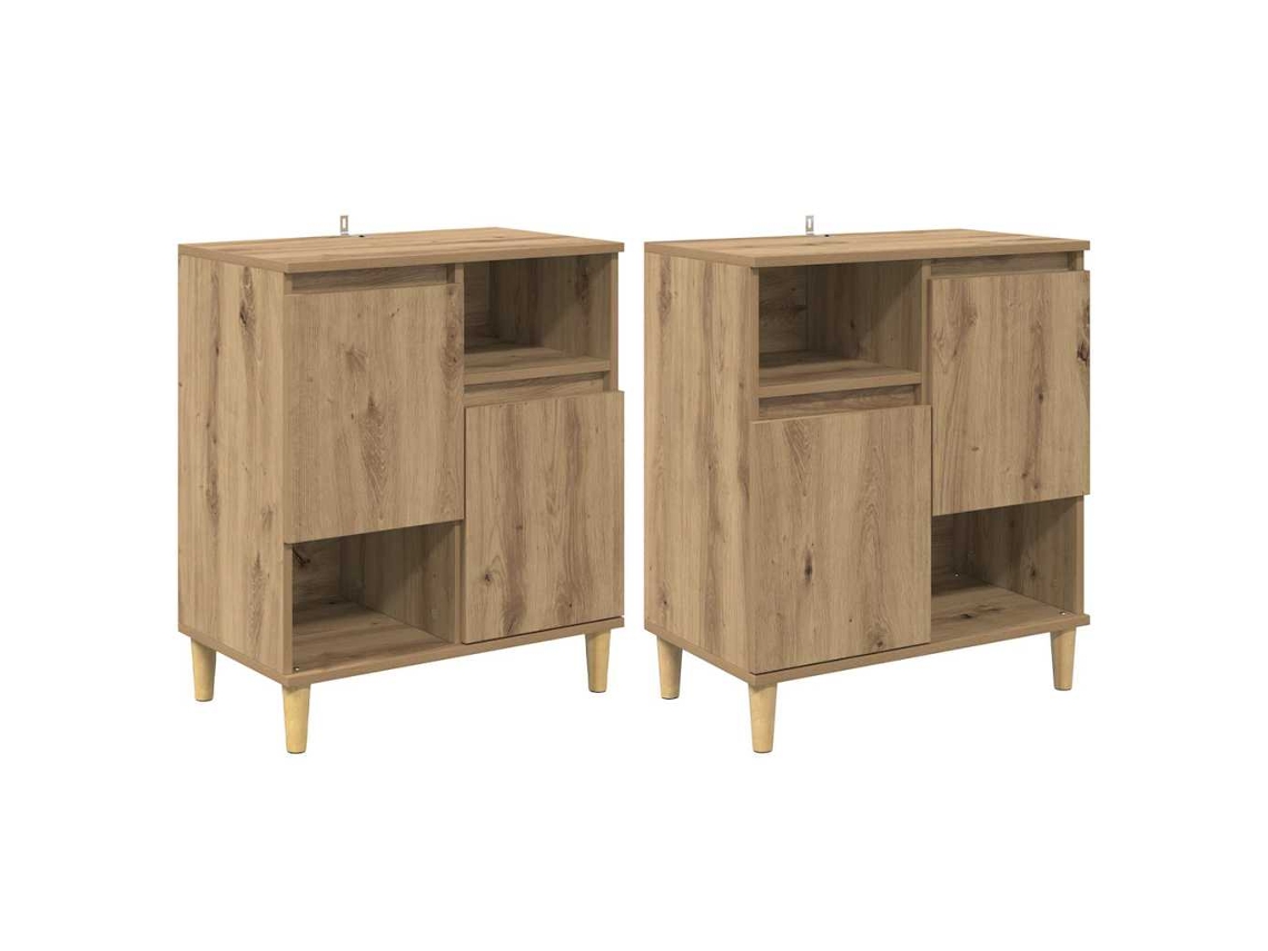 Conjunto 2 Buffet Vidaxl Castanho Derivados De Madeira (60 X 35 X 70 Cm)