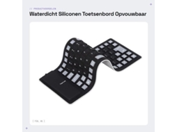 Teclado Siliconico Impermeável - Plegável Flexível - Leve E Portátil - Resistente À Poeira E Silencioso - Adequado Para Computadores Portáteis - Preto