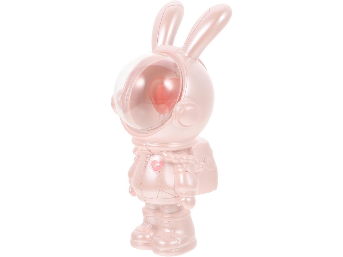 Enfeite de Coelho Espacial Luminoso Kichouse em Resina Rosa, Escultura Delicada de Coelho para Decoração de Escritório CHABERLU