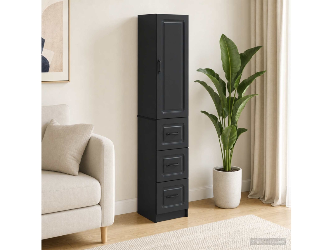Vidaxl Conjunto De Gabinete 2 Unid. 33 X 34,5 X 87 Cm Preto