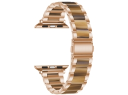Compatível com Apple Watch, Huawei GT6, Xiaomi Band 10 Pro, Redmi, pulseira iWatch com elos metálicos e resina.