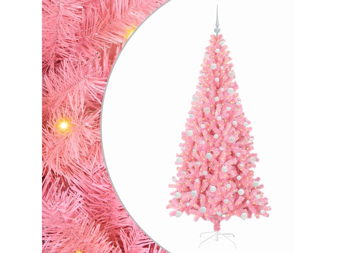 Árvore De Natal Artificial Com Led Vidaxl Rosa Pvc (180 Cm)