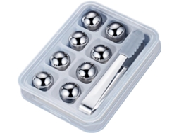 Bolas De Uísque Wxsp, 8 Bolas De Aço Inoxidável Para Resfriar Bebidas Com Pinça, Para Vinho, Cerveja, Café, Coquetéis, Bar E Restaurante