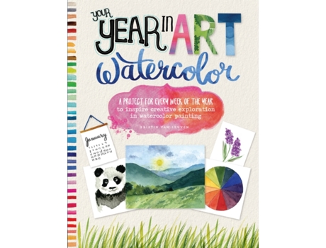Livro your year in art: watercolor de kristin van leuven (inglês)