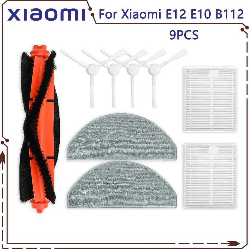 Para Aspirador De Pó Xiaomi S20 E12 E10 B112, Escova Principal, Escova Lateral, Pano De Esfregão, Filtro Hepa, Peças De Reposição Brilvibera