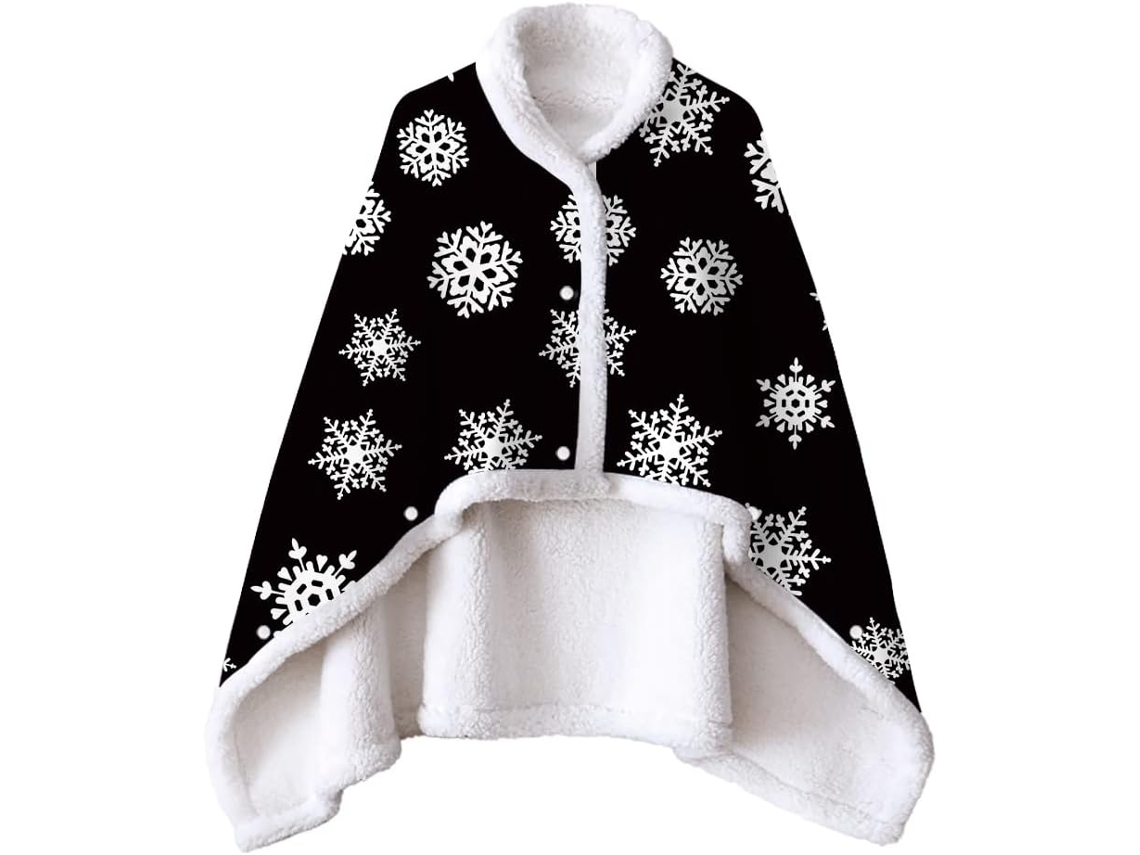 Manta de Lã Sherpa Fansu Xale Grossa e Macia para o Inverno com Botões Quente Microfibra Adultos Crianças 130x