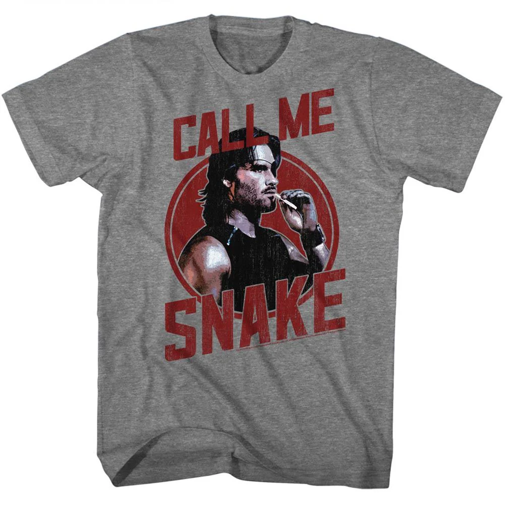 Unisex Adult T-shirt Rockinstone Escape From New York Call Me Snake Heather Graphite Sizes