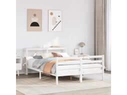 Vidaxl Estrutura De Cama Com Cabeceira 160x200 Cm Pinho Maciço