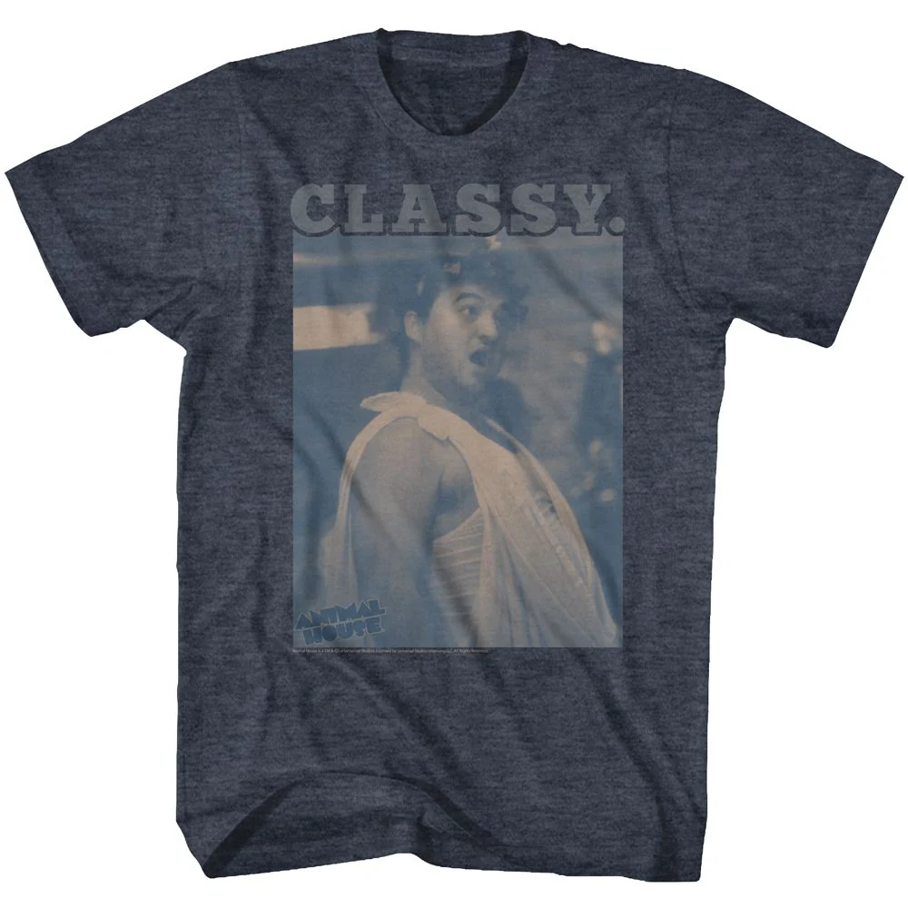 Unisex Adult T-shirt Rockinstone Animal House Movie Classy Heather Navy Sizexxxl