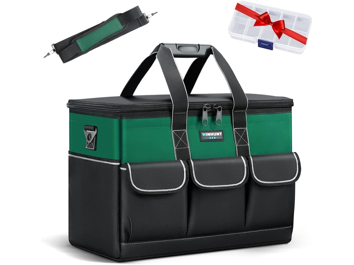 Bolsa Profissional Para Armazenamento De Ferramentas Wh152, Boca Larga, Vários Bolsos, Grande Capacidade, Com Alça De Ombro Zeuxo