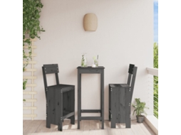 Cadeiras De Bar 2 Pcs 40x48,5x115,5 Cm Pinho Maciço Cinzento Dkd Home Decor