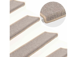 Vidaxl Tapetes De Escada 15 Peças 65x21x4 Cm Prateados Com Borda Retangular